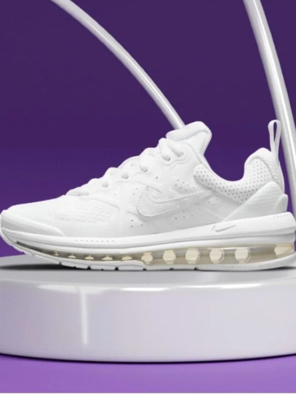 Nike Air Max Genome GS Triple White Sneakers Youth 5.5Y Women's 7 White